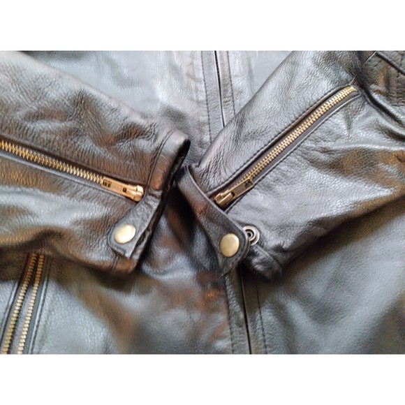 M-BOSS Black Premium Leather Conceal Carry Armored Motorcycle Jacket Lined XL - Picture 7 of 16